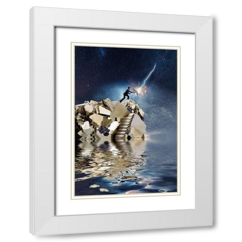 The Skywalker White Modern Wood Framed Art Print with Double Matting by Hillert, Peter