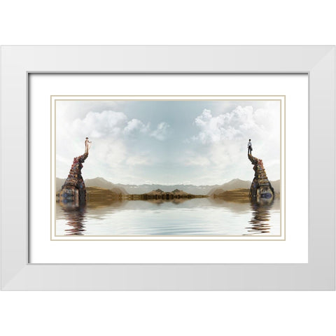 Mister and Misses Gemstone White Modern Wood Framed Art Print with Double Matting by Hillert, Peter