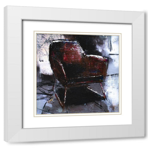 Fauteuil III White Modern Wood Framed Art Print with Double Matting by Ducret, Patrice
