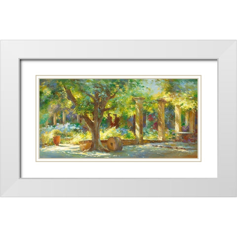 Jardin - Le Prieure White Modern Wood Framed Art Print with Double Matting by Messely, Johan