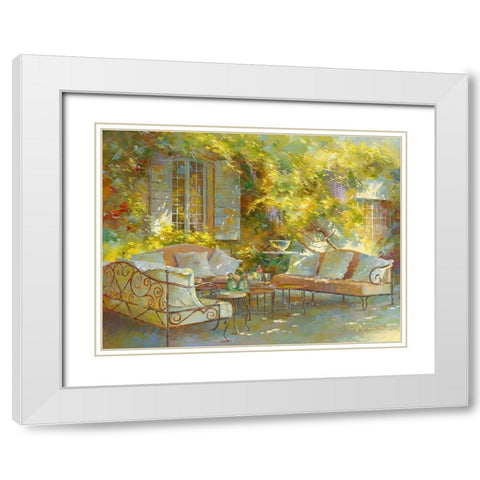 Ambiance Provencale White Modern Wood Framed Art Print with Double Matting by Messely, Johan