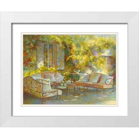 Ambiance Provencale White Modern Wood Framed Art Print with Double Matting by Messely, Johan