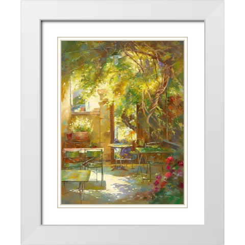 Jeu de lumiere White Modern Wood Framed Art Print with Double Matting by Messely, Johan