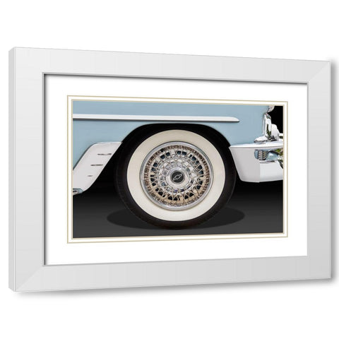 Blue Car White Modern Wood Framed Art Print with Double Matting by Hillert, Peter