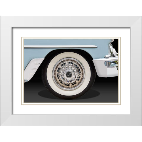 Blue Car White Modern Wood Framed Art Print with Double Matting by Hillert, Peter
