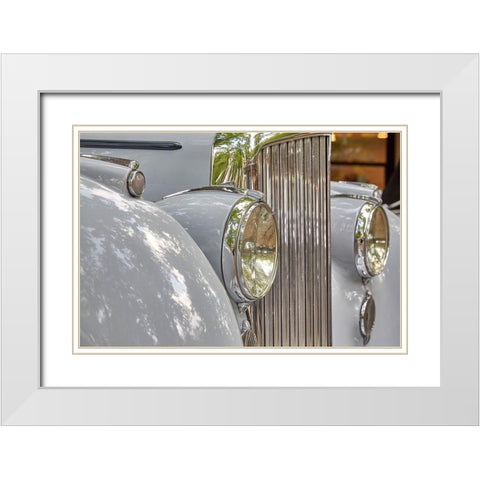 Classic Car II White Modern Wood Framed Art Print with Double Matting by Hillert, Peter