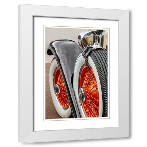 Classic Car III White Modern Wood Framed Art Print with Double Matting by Hillert, Peter