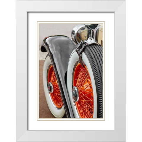 Classic Car III White Modern Wood Framed Art Print with Double Matting by Hillert, Peter