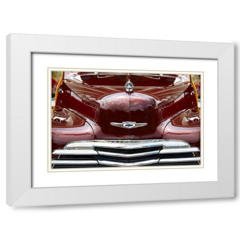 Classic Car V White Modern Wood Framed Art Print with Double Matting by Hillert, Peter