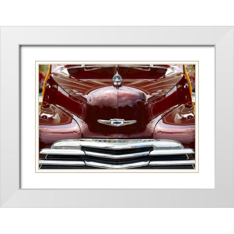 Classic Car V White Modern Wood Framed Art Print with Double Matting by Hillert, Peter