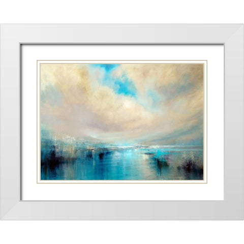 Angekommen White Modern Wood Framed Art Print with Double Matting by Schmucker, Annette
