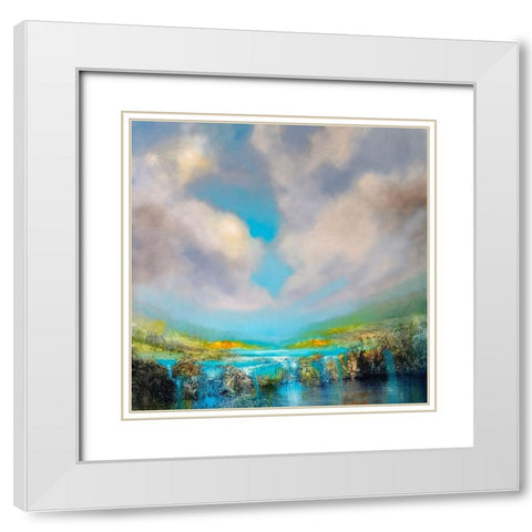 Am Wasserfall White Modern Wood Framed Art Print with Double Matting by Schmucker, Annette