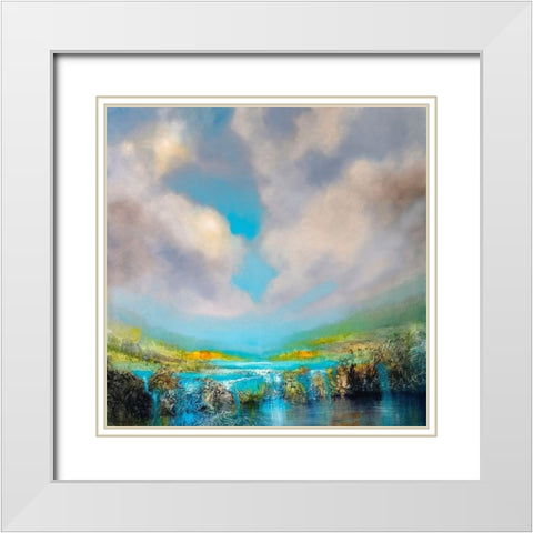 Am Wasserfall White Modern Wood Framed Art Print with Double Matting by Schmucker, Annette