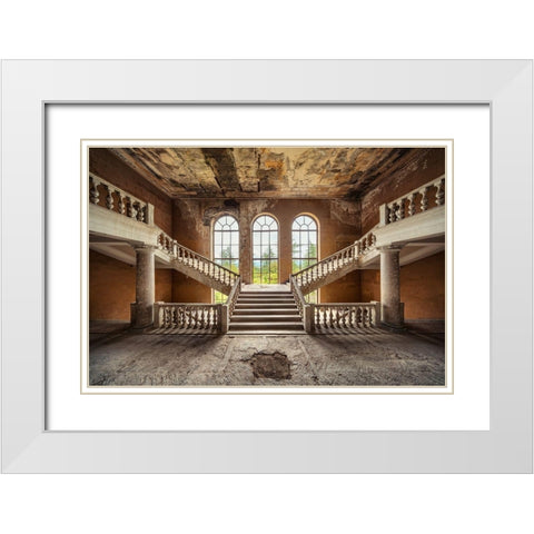 In Between White Modern Wood Framed Art Print with Double Matting by Haker, Matthias