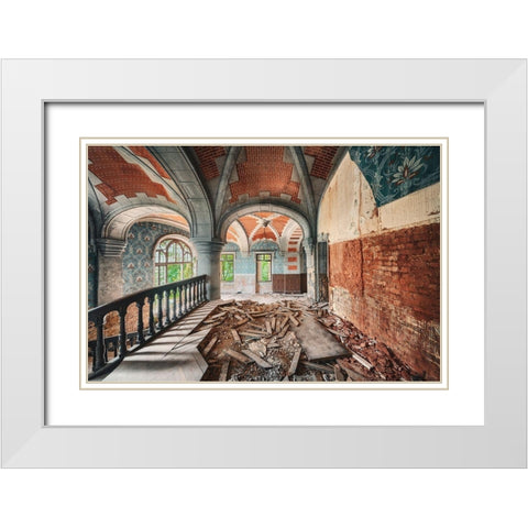 Sandcastles White Modern Wood Framed Art Print with Double Matting by Haker, Matthias