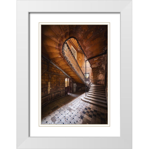 Past, Present, Future White Modern Wood Framed Art Print with Double Matting by Haker, Matthias