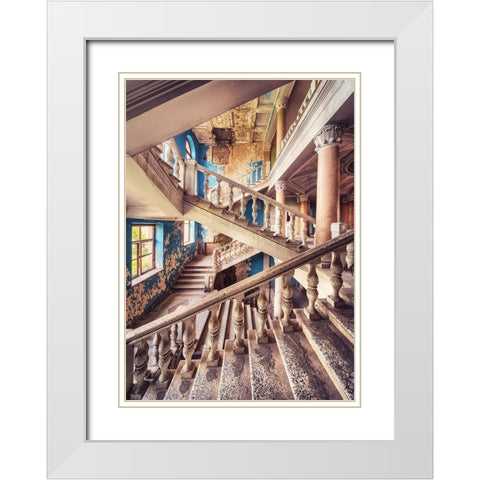 Scalae White Modern Wood Framed Art Print with Double Matting by Haker, Matthias