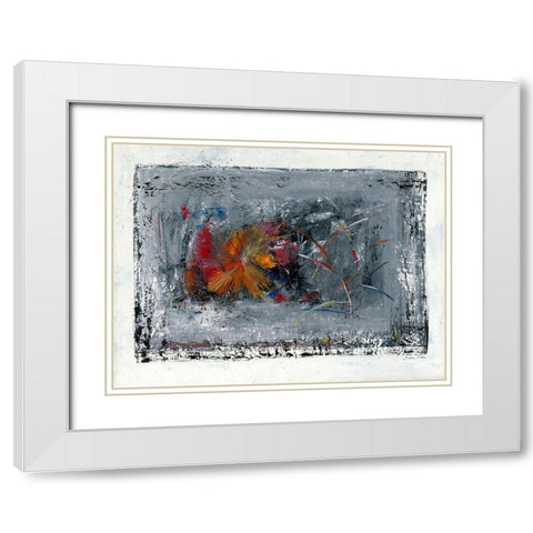 Mohnblumen abstrakt White Modern Wood Framed Art Print with Double Matting by Arns-Muller, Monika