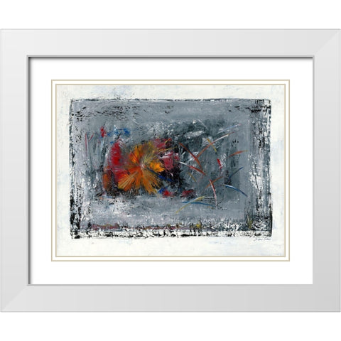 Mohnblumen abstrakt White Modern Wood Framed Art Print with Double Matting by Arns-Muller, Monika