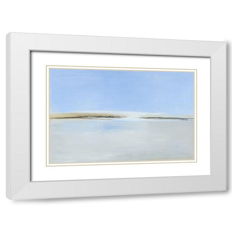 Landschaft-2 White Modern Wood Framed Art Print with Double Matting by Arns-Muller, Monika