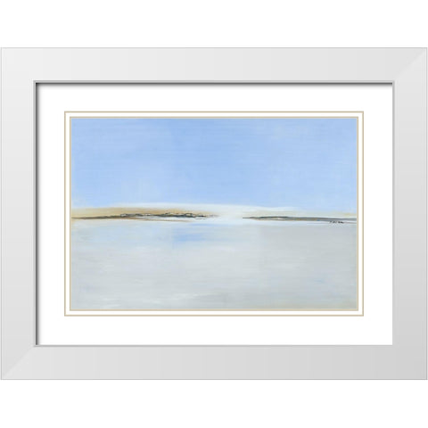 Landschaft-2 White Modern Wood Framed Art Print with Double Matting by Arns-Muller, Monika