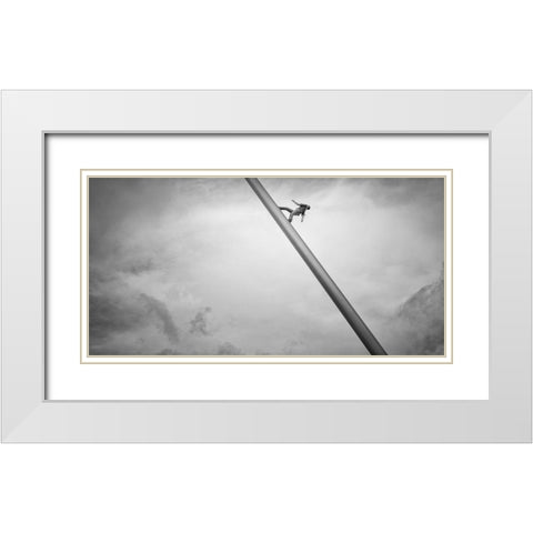 Man walking the Sky White Modern Wood Framed Art Print with Double Matting by Stein, Oliver