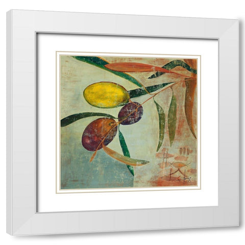 Oliva White Modern Wood Framed Art Print with Double Matting by Richter-Armgart, Rose