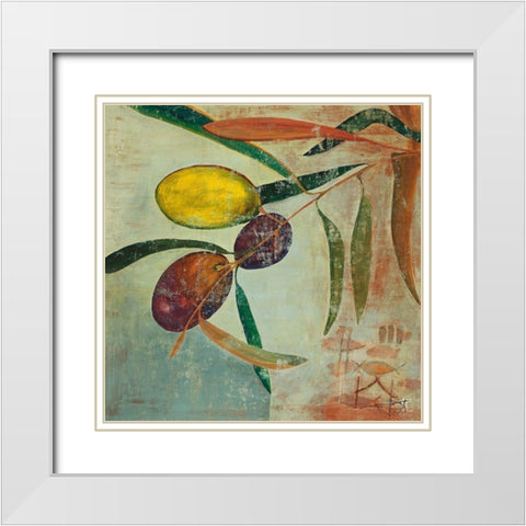 Oliva White Modern Wood Framed Art Print with Double Matting by Richter-Armgart, Rose