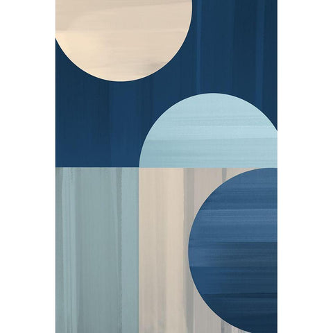 Abstract Blue IV Black Modern Wood Framed Art Print with Double Matting by Artic Frame Studio