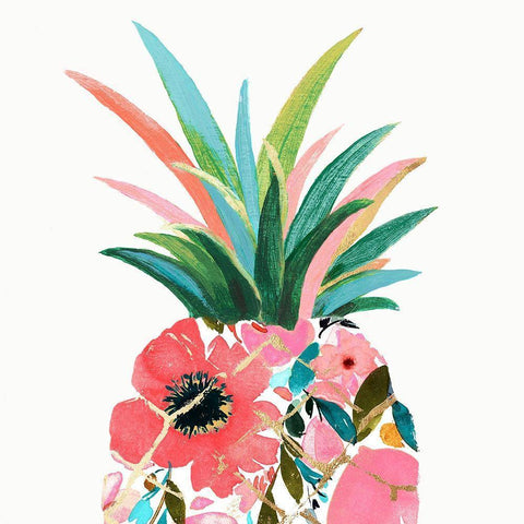 Pina Colada White Modern Wood Framed Art Print with Double Matting by Watts, Eva