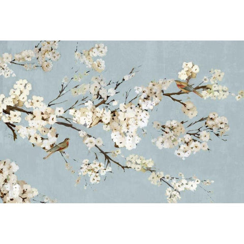 Kimono with Birds I Black Modern Wood Framed Art Print with Double Matting by Jensen, Asia