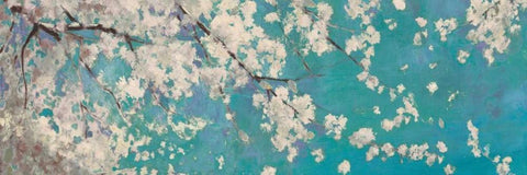 Osaka Blue II White Modern Wood Framed Art Print with Double Matting by Jensen, Asia