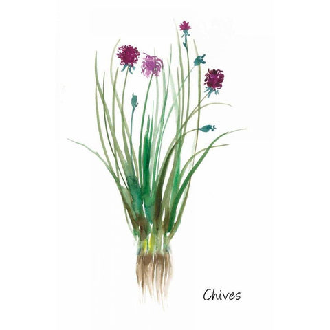 Chives Black Modern Wood Framed Art Print by Jensen, Asia