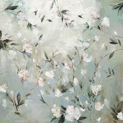 Linen Floral Black Modern Wood Framed Art Print by Jensen, Asia