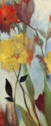 Floral Medley I - Mini White Modern Wood Framed Art Print with Double Matting by Jensen, Asia