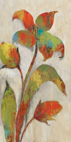 Tigerlilies I White Modern Wood Framed Art Print with Double Matting by Jensen, Asia