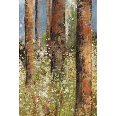 Field of Flowers I - mini Gold Ornate Wood Framed Art Print with Double Matting by Jensen, Asia