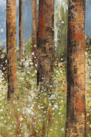 Field of Flowers I - mini White Modern Wood Framed Art Print with Double Matting by Jensen, Asia