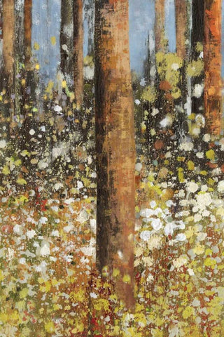 Field of Flowers II - mini White Modern Wood Framed Art Print with Double Matting by Jensen, Asia