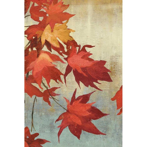 Maple Leaves I - mini White Modern Wood Framed Art Print by Jensen, Asia