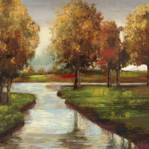 Dusk or Dawn White Modern Wood Framed Art Print with Double Matting by Jensen, Asia