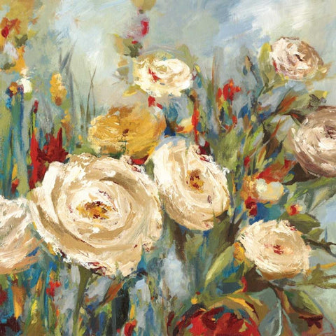 Calico Fields White Modern Wood Framed Art Print with Double Matting by Jensen, Asia