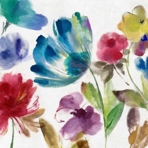 Sarcelle Jardin II - Mini White Modern Wood Framed Art Print with Double Matting by Jensen, Asia