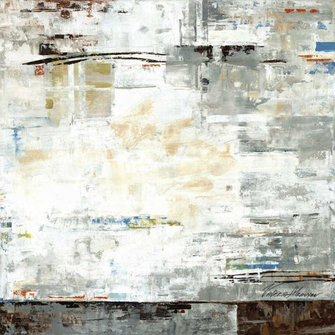 Grey Zone I White Modern Wood Framed Art Print by Lera