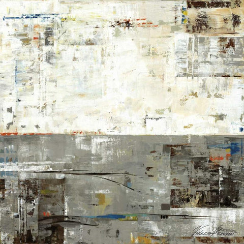 Grey Zone II White Modern Wood Framed Art Print by Lera