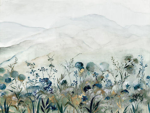 Bluebell Field White Modern Wood Framed Art Print with Double Matting by Pearce, Allison