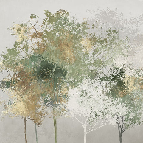 Lush Forestscape II White Modern Wood Framed Art Print with Double Matting by Pearce, Allison