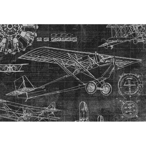 Vintage Aviation I White Modern Wood Framed Art Print by Selkirk, Edward