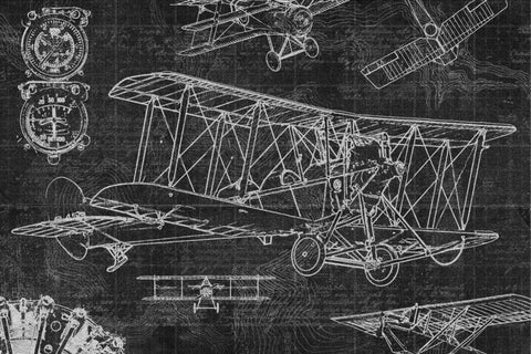 Vintage Aviation II White Modern Wood Framed Art Print with Double Matting by Selkirk, Edward