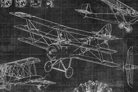 Vintage Aviation III White Modern Wood Framed Art Print with Double Matting by Selkirk, Edward